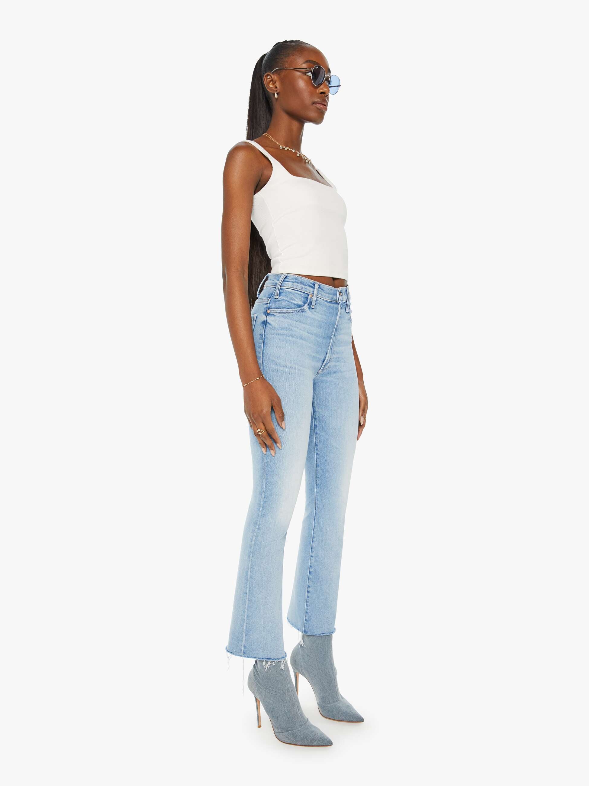 MOTHER The Hustler Ankle Fray High Rise Crop Jeans Size 31 Right deals Out Of Passage