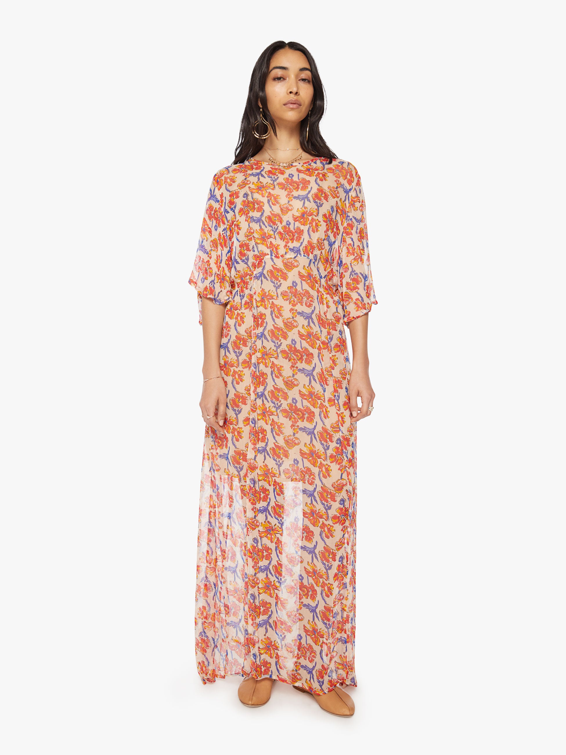 Natalie Martin Lily Dress - Water Color Clementine | MOTHER DENIM