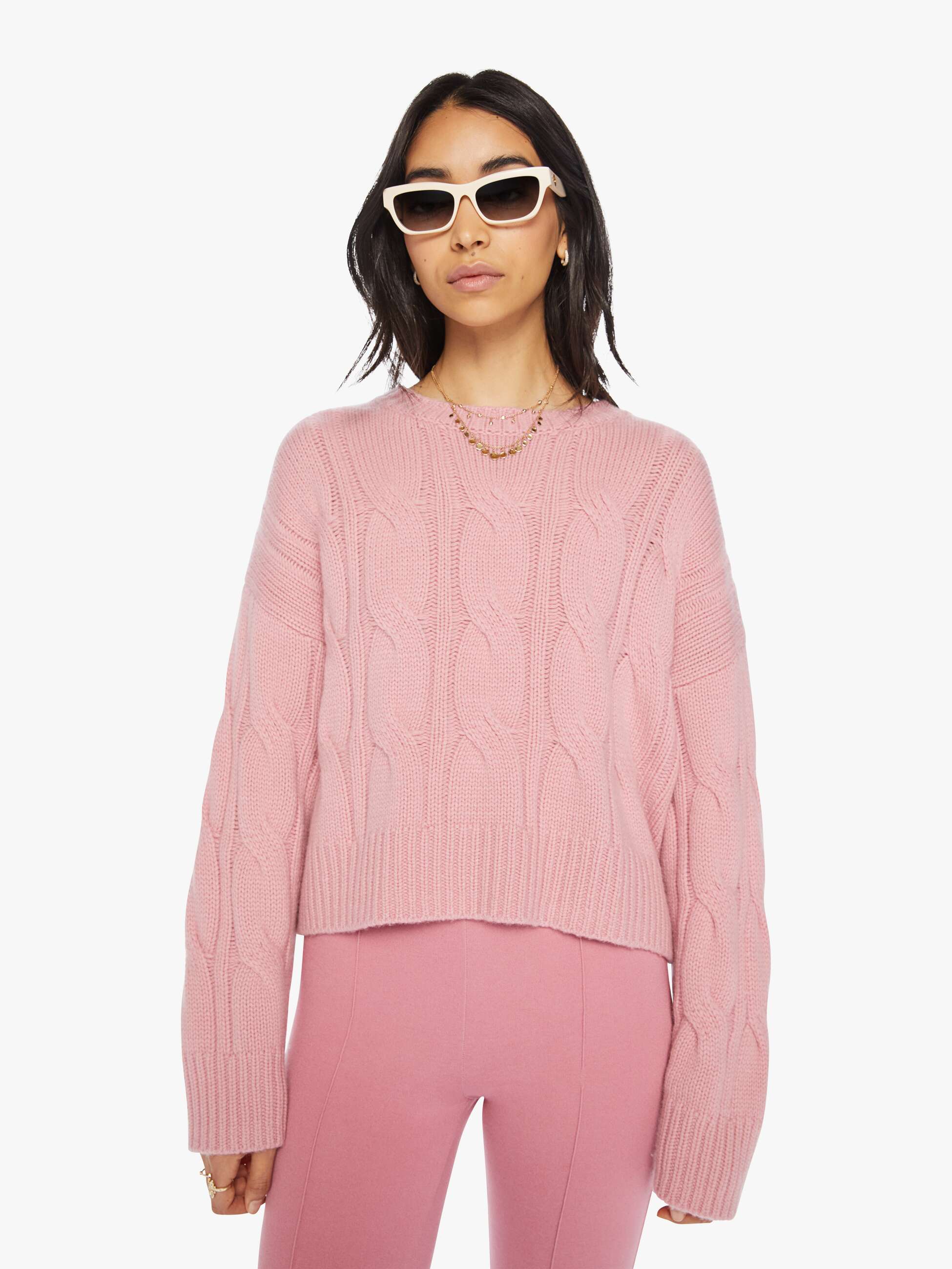Zara Women's Cable Cashmere Knit Sweater