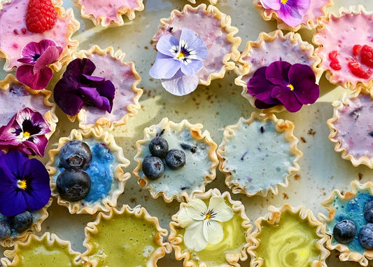 MINI VEGAN FLORAL "CHEESECAKES"