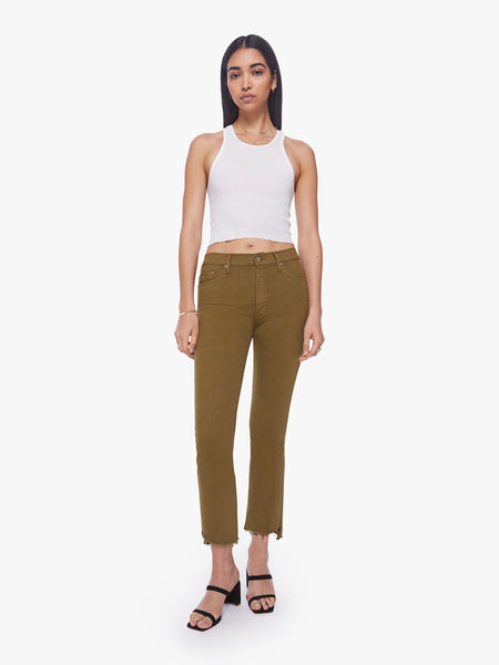 The Insider Crop Step Fray - Fir Green | MOTHER DENIM