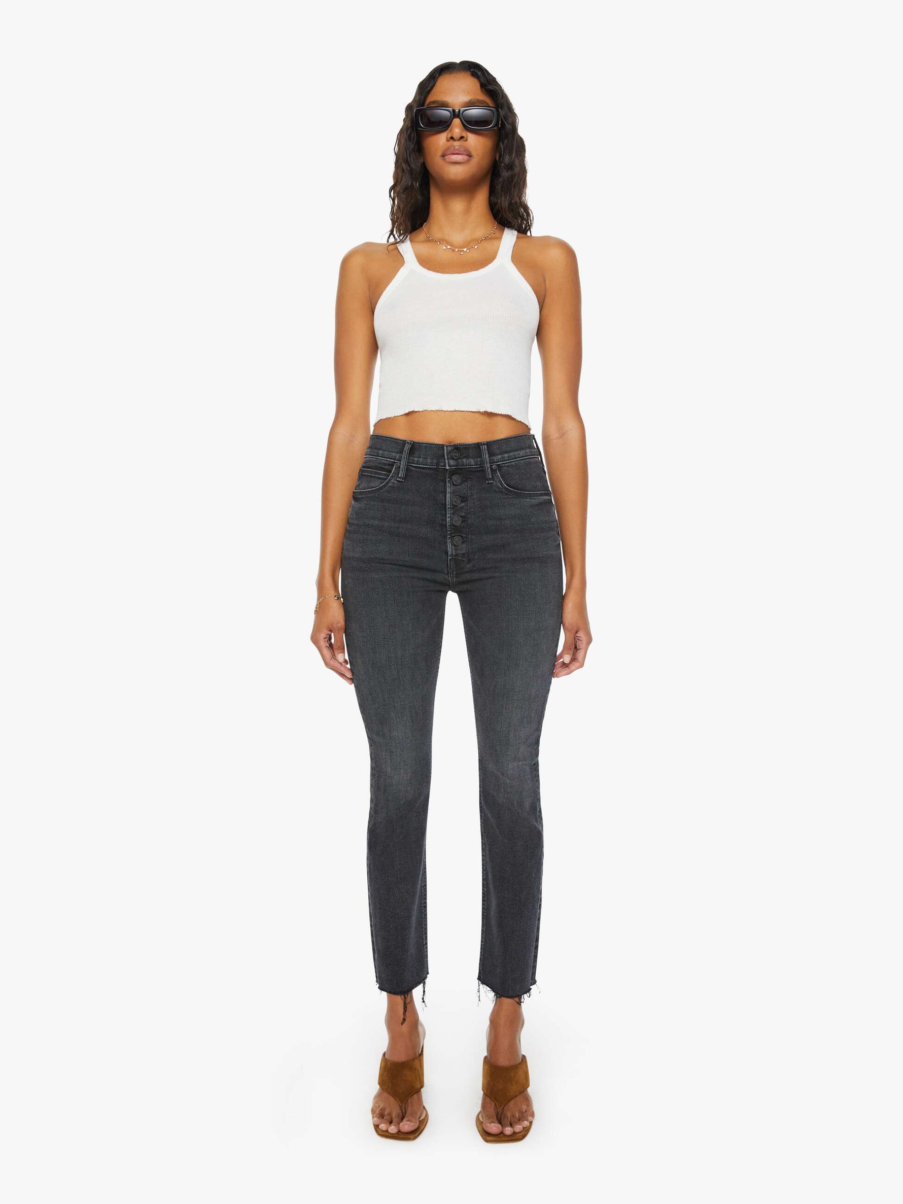 Women's The Pixie Dazzler Ankle Fray - Night Shadow | MOTHER DENIM