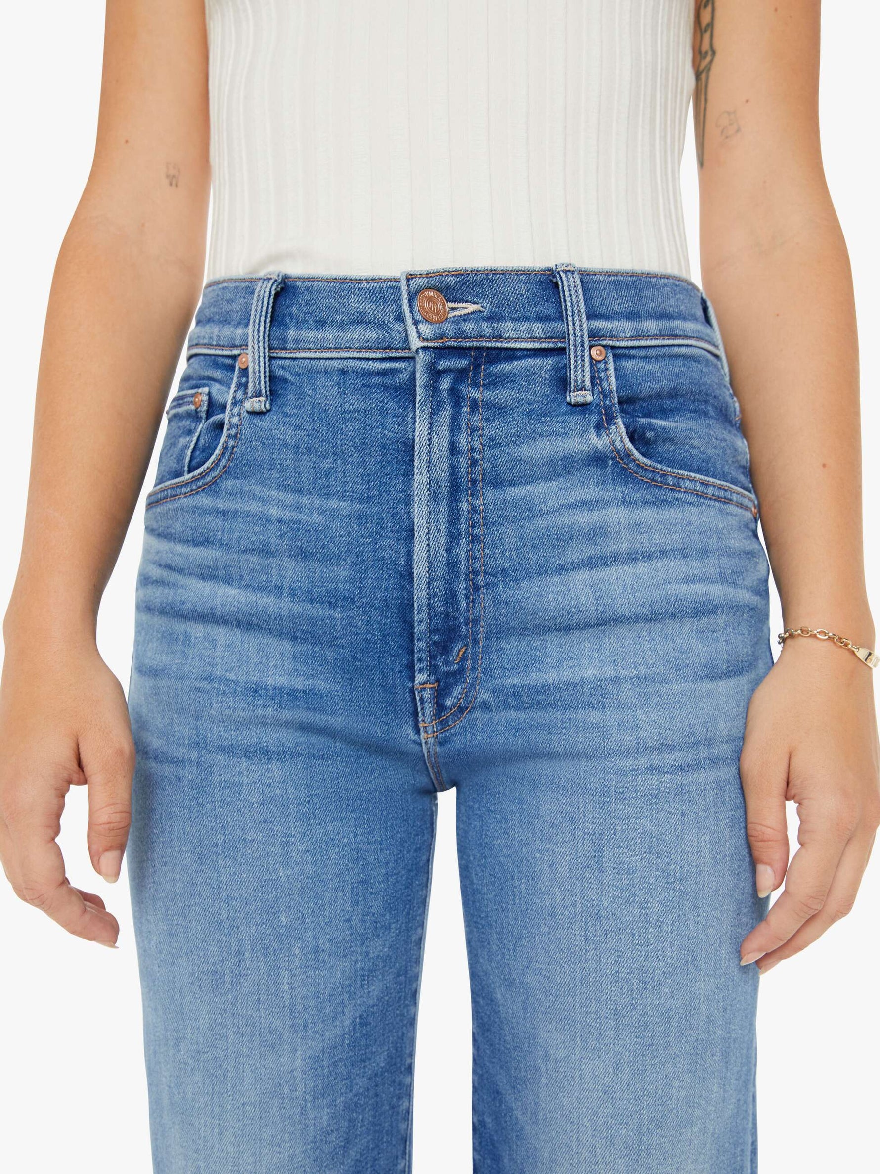 PETITES The Lil' Zip Rambler Flood - Out Of The Blue | MOTHER DENIM