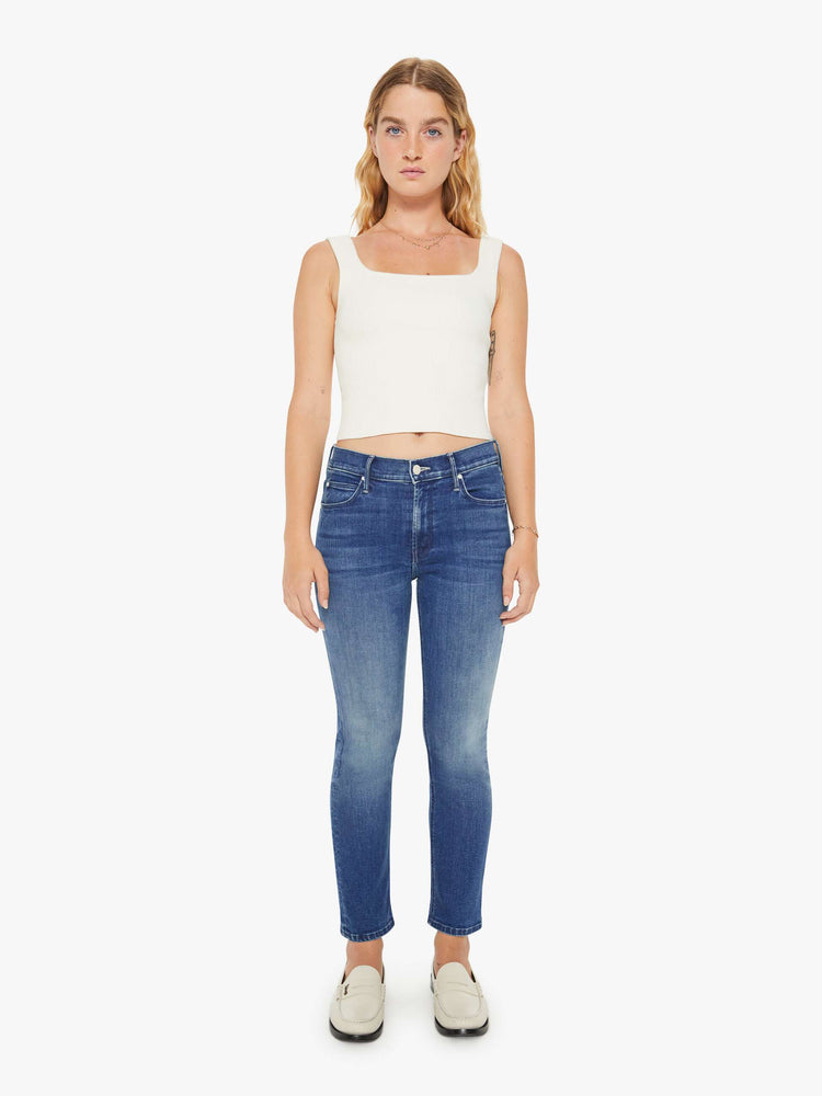 Denim Jeans Women's 10P Petite Blue Straight Leg High Rise Rhinestone | eBay