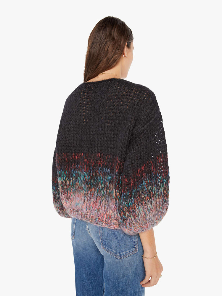 Oversized Loose Mohair Sweaters Cropped Jumper Mohair Poncho