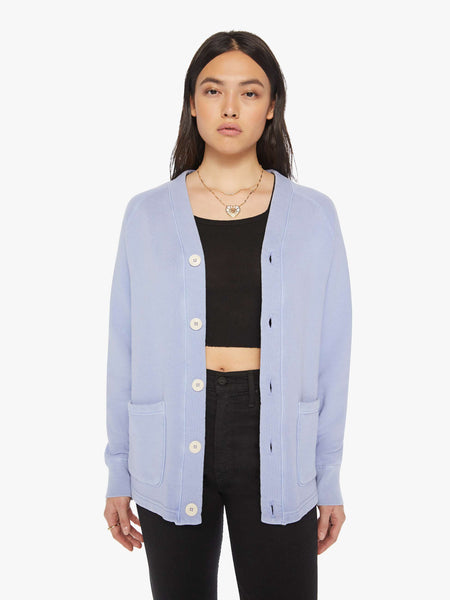 Velva Sheen French Terry Cardigan - Foggy Blue