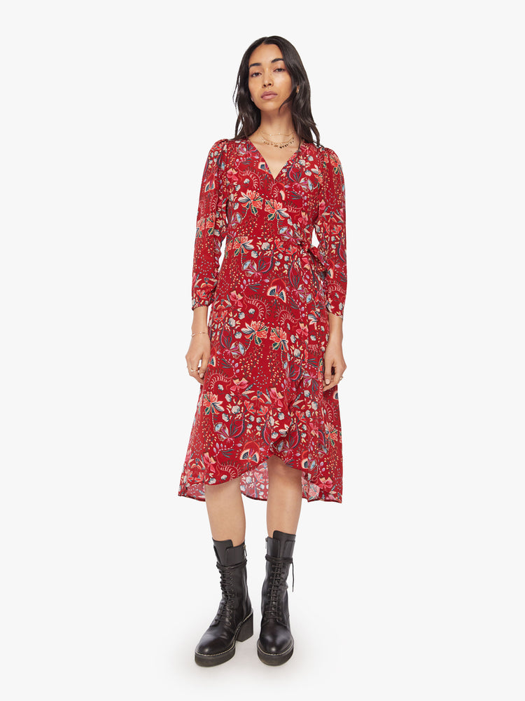 Maria Cher Denia Midi Dress Palermo Red Berries