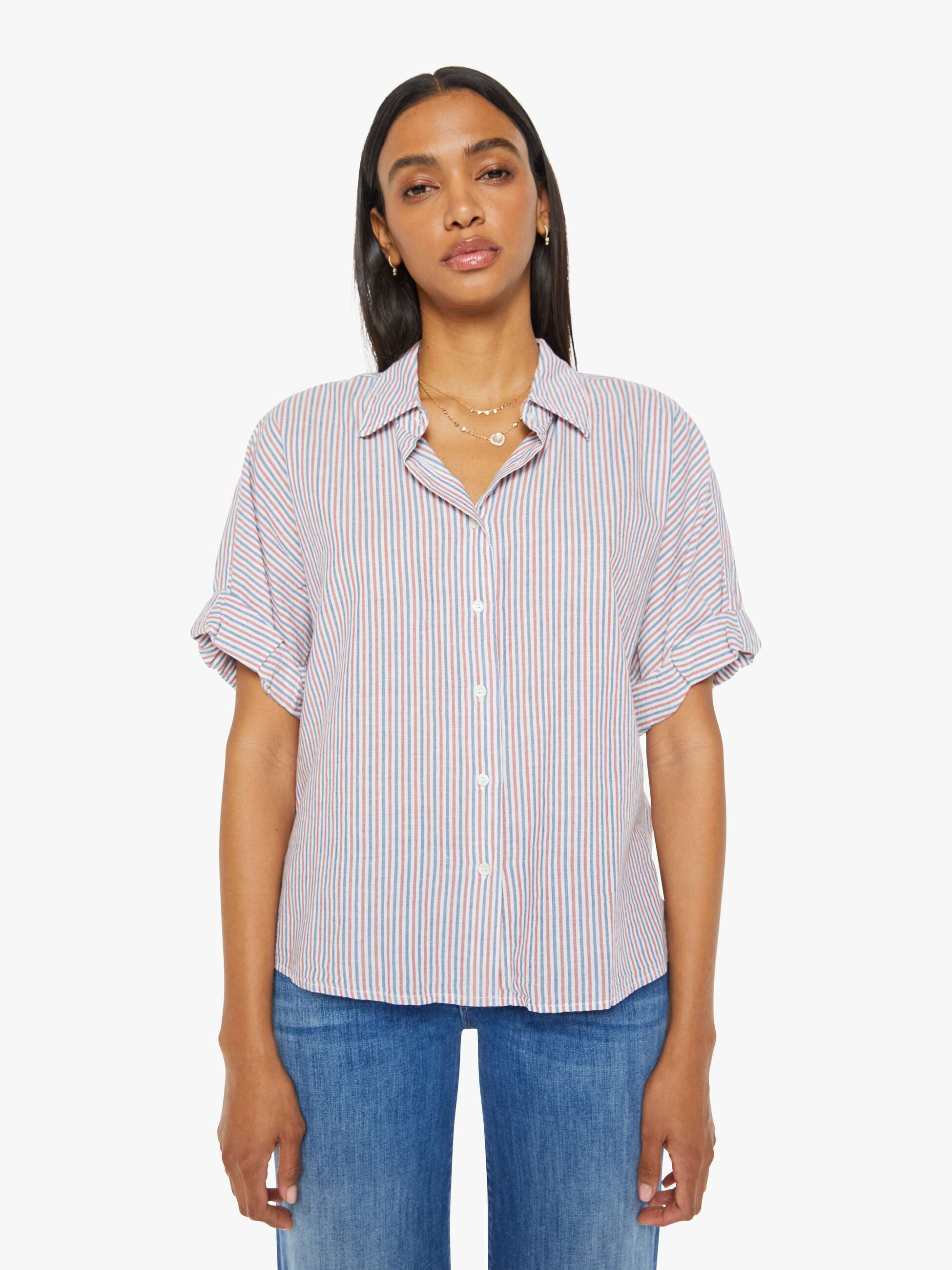 XiRENA Teddy Shirt - Firework Stripe | MOTHER DENIM