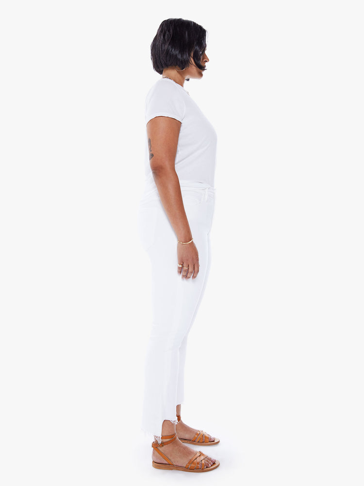 Mother The Insider Crop Step Fray in Barely There- Bliss Boutiques