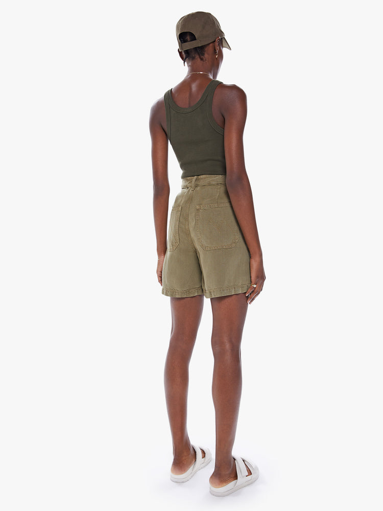 THE CHUTE PAPERBAG SHORT FAST AND LOOSE - GOTHIC OLIVE | MOTHER DENIM