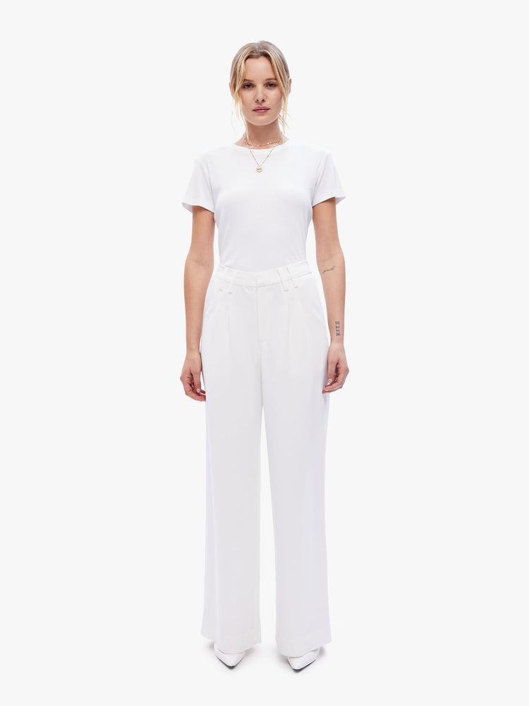 Buy Bitterlime Women White Solid Regular Fit Pleated Trousers - Trousers  for Women 1687293 | Myntra